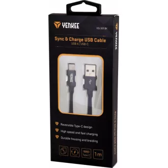 YCU 301 BK kabel USB A 2.0 / C 1m YENKEE YCU 301 BK kabel USB A 2.0 / C 1m YENKEE