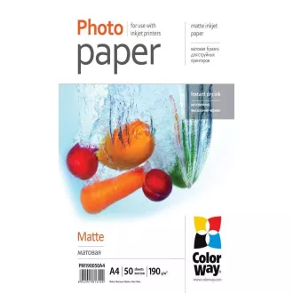 Fotopapír Matte A4 50 ks 190g COLORWAY Fotopapír Matte A4 50 ks 190g COLORWAY