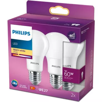 LED 60W A60 E27 2700K 2pack PHILIPS LED 60W A60 E27 2700K 2pack PHILIPS