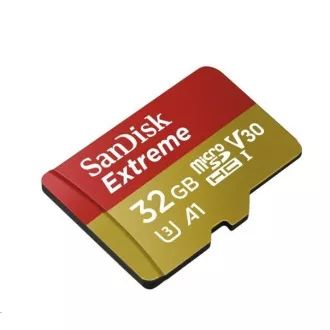 SanDisk MicroSDHC karta 32GB Extreme (100MB/s, Class 10, UHS-I U3 V30) + adaptér SanDisk MicroSDHC karta 32GB Extreme (100MB/s, Class 10, UHS-I U3 V30) + adaptér