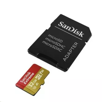 SanDisk MicroSDHC karta 32GB Extreme (100MB/s, Class 10, UHS-I U3 V30) + adaptér SanDisk MicroSDHC karta 32GB Extreme (100MB/s, Class 10, UHS-I U3 V30) + adaptér