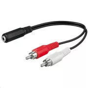 PremiumCord Kabel Jack 3, 5mm-2xCINCH F/M 20cm
