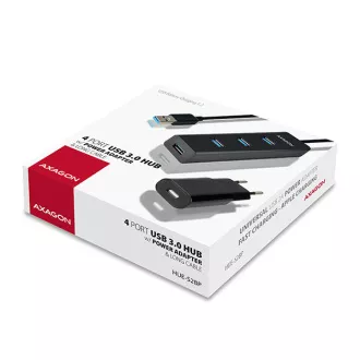 AXAGON HUE-S2BP, 4x USB 3.0 CHARGING hub, vč. AC adaptéru, kabel USB-A 1.2m AXAGON HUE-S2BP, 4x USB 3.0 CHARGING hub, vč. AC adaptéru, kabel USB-A 1.2m