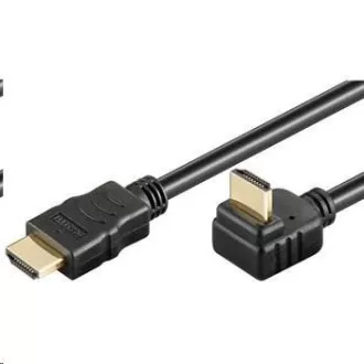 PremiumCord HDMI High Speed+Ethernet kabel, zlacený zahnutý konektor 270° 2m PremiumCord HDMI High Speed+Ethernet kabel, zlacený zahnutý konektor 270° 2m