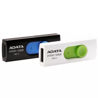 ADATA Flash Disk 128GB UV320, USB 3.1 Dash Drive, bílá/zelená ADATA Flash Disk 128GB UV320, USB 3.1 Dash Drive, bílá/zelená