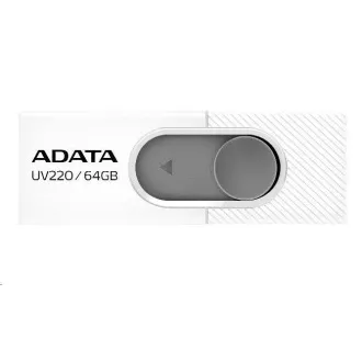 ADATA Flash Disk 64GB UV220, USB 2.0 Dash Drive, bílá/šedá ADATA Flash Disk 64GB UV220, USB 2.0 Dash Drive, bílá/šedá