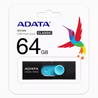 ADATA Flash Disk 64GB UV220, USB 2.0 Dash Drive, bílá/šedá ADATA Flash Disk 64GB UV220, USB 2.0 Dash Drive, bílá/šedá