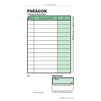 Tiskopis Paragon obchodní 7,5x15cm 100 listů OPTYS Tiskopis Paragon obchodní 7,5x15cm 100 listů OPTYS