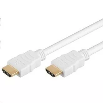 PremiumCord HDMI High Speed + Ethernet kabel, bílý, zlacené konektory, 2m PremiumCord HDMI High Speed + Ethernet kabel, bílý, zlacené konektory, 2m