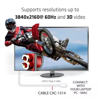 Club3D Kabel aktivní USB typ C na HDMI 2.0 4K60Hz UHD, 1, 8m Club3D Kabel aktivní USB typ C na HDMI 2.0 4K60Hz UHD, 1, 8m