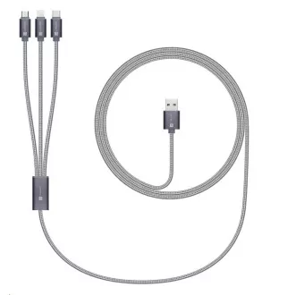 CONNECT IT Wirez 3in1 USB-C & Micro USB & Lightning, silver gray, 1, 2 m CONNECT IT Wirez 3in1 USB-C & Micro USB & Lightning, silver gray, 1, 2 m