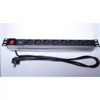 PremiumCord Panel napájecí 1U do 19" racku, 8x230V, přepěťová ochrana, 2m kabel, vypínač PremiumCord Panel napájecí 1U do 19" racku, 8x230V, přepěťová ochrana, 2m kabel, vypínač