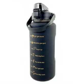 Motivační sportovní láhev 3v1, 2000 ml + 900 ml + 300 ml, Černá Motivační sportovní láhev 3v1, 2000 ml + 900 ml + 300 ml, Černá