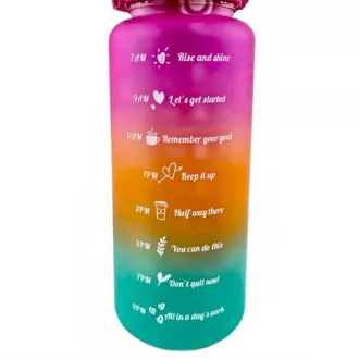 Motivační sportovní láhev 3v1, 2000 ml + 900 ml + 300 ml, Černá Motivační sportovní láhev 3v1, 2000 ml + 900 ml + 300 ml, Černá