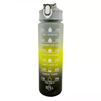 Motivační sportovní láhev 3v1, 2000 ml + 900 ml + 300 ml, Černá Motivační sportovní láhev 3v1, 2000 ml + 900 ml + 300 ml, Černá
