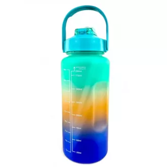 Motivační sportovní láhev 3v1, 2000 ml + 900 ml + 300 ml, Černá Motivační sportovní láhev 3v1, 2000 ml + 900 ml + 300 ml, Černá