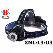 AKU čelovka Bailong BL-6699, led typu CREE XML + dobíjecí set