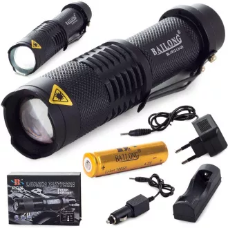AKU svítilna Bailong BL-1812, LED CREE XM-L T6 ZOOM AKU svítilna Bailong BL-1812, LED CREE XM-L T6 ZOOM