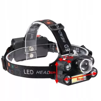 Čelovka CREE 1 x XM-L T6 + 4 x silný Q5 bílý + 1 x silný COB + ZOOM pásek Čelovka CREE 1 x XM-L T6 + 4 x silný Q5 bílý + 1 x silný COB + ZOOM pásek