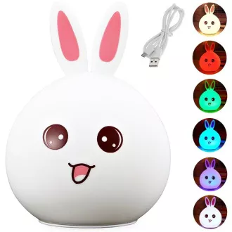 Dětská noční LED lampička KRÁLÍČEK + USB kabel Dětská noční LED lampička KRÁLÍČEK + USB kabel