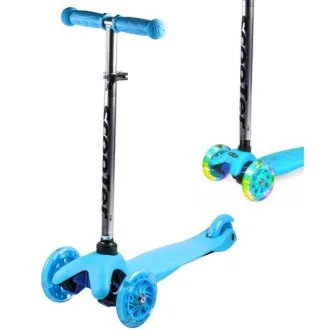 Koloběžka tříkolová MINI SCOOTER se svítícími kolečky, modrá - Rozbalené Koloběžka tříkolová MINI SCOOTER se svítícími kolečky, modrá - Rozbalené