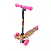 Koloběžka tříkolová MINI SCOOTER se svítícími kolečky, BONBON