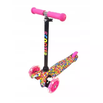 Koloběžka tříkolová MINI SCOOTER se svítícími kolečky, BONBON Koloběžka tříkolová MINI SCOOTER se svítícími kolečky, BONBON