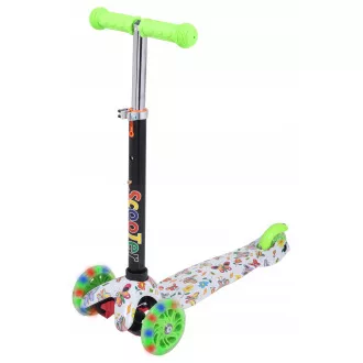 Koloběžka tříkolová MINI SCOOTER se svítícími kolečky, Motýlci Koloběžka tříkolová MINI SCOOTER se svítícími kolečky, Motýlci