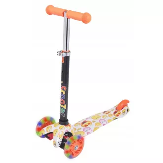 Koloběžka tříkolová MINI SCOOTER se svítícími kolečky, EMOJI Koloběžka tříkolová MINI SCOOTER se svítícími kolečky, EMOJI