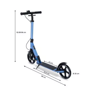 Skládací koloběžka MOVINO City Comfort+, černá - Blue Edition Skládací koloběžka MOVINO City Comfort+, černá - Blue Edition