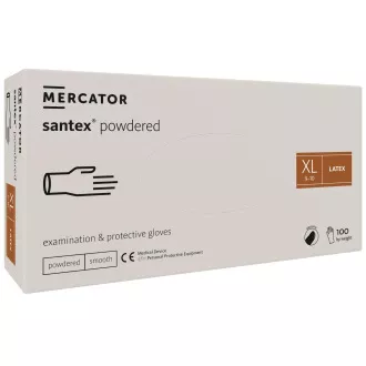SANTEX POWDERED – Latexové pudrované rukavice tělové, 100 ks, L SANTEX POWDERED – Latexové pudrované rukavice tělové, 100 ks, L