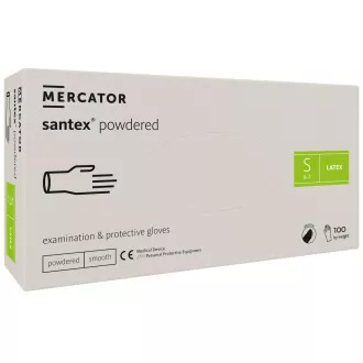 SANTEX POWDERED – Latexové pudrované rukavice tělové, 100 ks, S SANTEX POWDERED – Latexové pudrované rukavice tělové, 100 ks, S