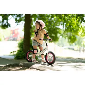 Dětské odrážedlo MOVINO Cariboo ADVENTURE s brzdou, nafukovací kola 12'', bílo-růžové Dětské odrážedlo MOVINO Cariboo ADVENTURE s brzdou, nafukovací kola 12'', bílo-růžové