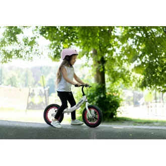 Dětské odrážedlo MOVINO Cariboo ADVENTURE s brzdou, nafukovací kola 12'', bílo-růžové Dětské odrážedlo MOVINO Cariboo ADVENTURE s brzdou, nafukovací kola 12'', bílo-růžové