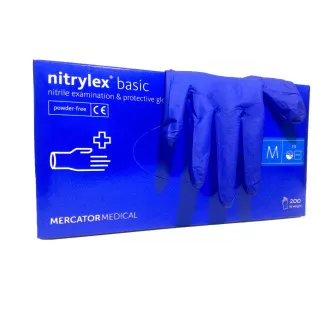 NITRYLEX BASIC - Nitrilové rukavice (bez pudru) tm. modré, 100 ks, L NITRYLEX BASIC - Nitrilové rukavice (bez pudru) tm. modré, 100 ks, L