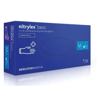 NITRYLEX BASIC - Nitrilové rukavice (bez pudru) tm. modré, 100 ks, L NITRYLEX BASIC - Nitrilové rukavice (bez pudru) tm. modré, 100 ks, L