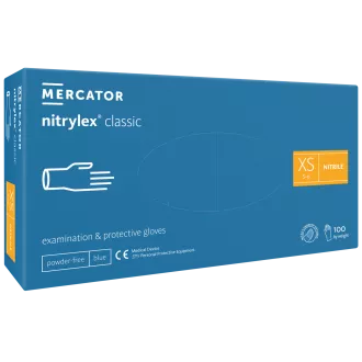 NITRYLEX CLASSIC - Nitrilové rukavice (bez pudru) modré, nesterilní - 100 ks, XS NITRYLEX CLASSIC - Nitrilové rukavice (bez pudru) modré, nesterilní - 100 ks, XS