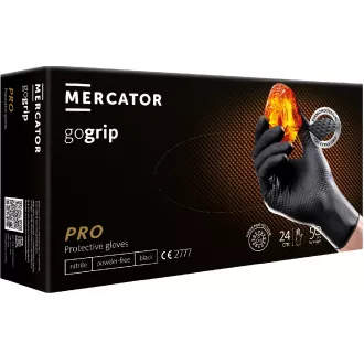 MERCATOR® GOGRIP - Nitrilové rukavice, bez pudru, 50 ks, černé, XL MERCATOR® GOGRIP - Nitrilové rukavice, bez pudru, 50 ks, černé, XL