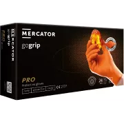 MERCATOR® GOGRIP - Nitrilové rukavice, bez pudru, 50 ks, oranžové, L