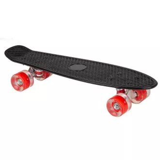 Pennyboard s LED kolečky, 56 cm BLACK/RED Pennyboard s LED kolečky, 56 cm BLACK/RED