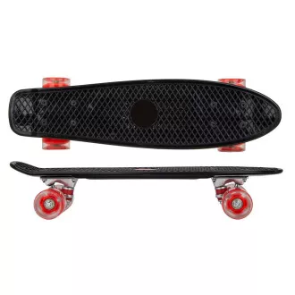 Pennyboard s LED kolečky, 56 cm BLACK/RED Pennyboard s LED kolečky, 56 cm BLACK/RED