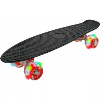 Pennyboard s LED kolečky, 56 cm BLACK/RED Pennyboard s LED kolečky, 56 cm BLACK/RED
