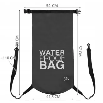 Vodotěsný vak Dry Bag 30 l, Šedá Vodotěsný vak Dry Bag 30 l, Šedá
