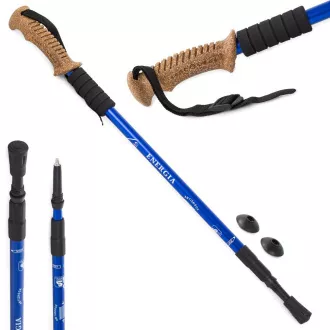 Trekingové hole Nordic Walking s ergonomickou, korkovou rukojetí, 135 cm, 2 ks, Černá Trekingové hole Nordic Walking s ergonomickou, korkovou rukojetí, 135 cm, 2 ks, Černá