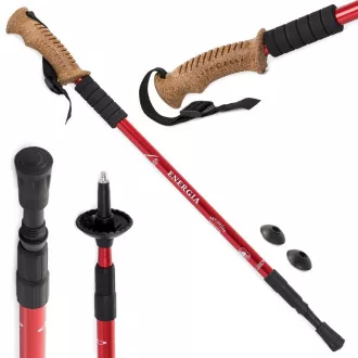 Trekingové hole Nordic Walking s ergonomickou, korkovou rukojetí, 135 cm, 2 ks, Černá Trekingové hole Nordic Walking s ergonomickou, korkovou rukojetí, 135 cm, 2 ks, Černá