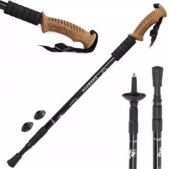 Trekingové hole Nordic Walking s ergonomickou, korkovou rukojetí, 135 cm, 2 ks, Červená Trekingové hole Nordic Walking s ergonomickou, korkovou rukojetí, 135 cm, 2 ks, Červená