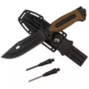 HASTAA Taktický nůž + podpalovač a brousek, 28 cm