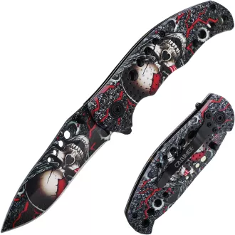 Skládací taktický nůž SKULL 20 cm, Červená Skládací taktický nůž SKULL 20 cm, Červená