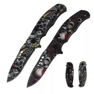 Skládací taktický nůž SKULL 20 cm, Červená Skládací taktický nůž SKULL 20 cm, Červená