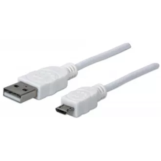 MANHATTAN Kabel propojovací USB 2.0 A Male / Micro-B Male, 1.8m, bílý MANHATTAN Kabel propojovací USB 2.0 A Male / Micro-B Male, 1.8m, bílý